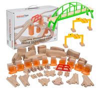 Toys Orbrium 110 pezzi Expansion Pack in legno Pacchetto di espansione Compatibile con Thomas Wooden Train Brio Thomas il motore del serbatoio