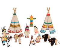 Toys Pure 51911 - Accampamento Indiano con 4 bamboline Pieghevoli