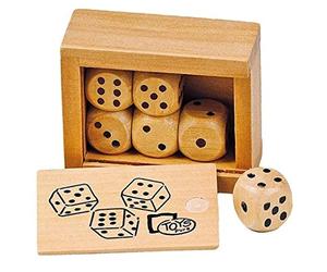 Toys Pure Goki HS239 Box with 6 Wooden Dice, Mixed, Medium