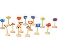 Toys Pure - Set di segnali stradali in Legno, 15 pz. Assortiti