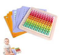 Toys Wooden Cento Board - Math Number Grid, 1-100 Learning Toy | Board di conteggio educativo per bambini, gioco in materia di matematica, strumento per la prima infanzia, puzzle di legno p