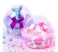 Toysbutty Fluffy Slime & Glitter Clear Slime per ragazze e ragazzi, a tema sirena, per feste di compleanno con unicorno, regalo di compleanno per bambini