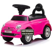 TOYSCAR Auto a Spinta Macchinina Fiat 500 Primi Passi Cavalcabile Per Bambini da 12 a 36 Mesi Con suoni e Sistema Antiribaltamento Vano Portaoggetti e Schienale per Imparare a Camminare (Rosa)