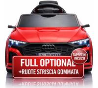 TOYSCAR Auto Macchina Elettrica per Bambini 12V Audi SQ8 e-Tron Sedile Pelle con TAPPETINI Telecomando Cintura di Sicurezza Porte Apribili (Rosso)