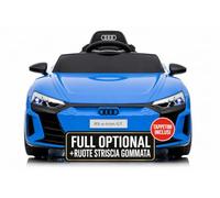 TOYSCAR Macchina Elettrica per Bambini Audi RS e-Tron Auto Elettrica per Bambini Telecomandata Sedile in Pelle Porte Apribili Doppio Motore Elettrico 12V Carico 25 kg (Blu)