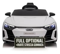 TOYSCAR Macchina Elettrica per Bambini Audi RS e-Tron Auto Elettrica per Bambini Telecomandata Sedile in Pelle Porte Apribili TAPPETINI Inclusi Doppio Motore Elettrico 12V Carico 25 kg Bianca