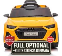 TOYSCAR Macchina Elettrica per Bambini Audi RS6 Full Optional Auto Elettrica per Bambini Telecomandata Sedile in Pelle Porte Apribili Doppio Motore Elettrico 12V Carico 25 kg
