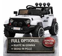 TOYSCAR Macchina Elettrica Per Bambini Fuoristrada Adventure Full Optional TAPPETINI e RUOTE IN GOMMA Auto Elettrica Per Bambini Telecomandata Sedile In Pelle Porte Apribili Doppio Motore12V