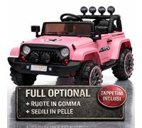 TOYSCAR Macchina Elettrica Per Bambini Fuoristrada Adventure Full Optional TAPPETINI e RUOTE IN GOMMA Auto Elettrica Per Bambini Telecomandata Sedile In Pelle Porte Apribili Doppio Motore12V