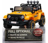 TOYSCAR Macchina Elettrica Per Bambini Fuoristrada Adventure Full Optional TAPPETINI e RUOTE IN GOMMA Auto Elettrica Per Bambini Telecomandata Sedile In Pelle Porte Apribili Doppio Motore12V