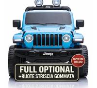 TOYSCAR Macchina Elettrica Per Bambini Jeep Wrangler Rubicon Full Optional CON TAPPETINI Auto Elettrica Per Bambini Telecomandata 2 posti Sedile In Pelle Porte Apribili Doppio Motore Elettrico 12V