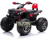 TOYSCAR Super Quad Elettrico per Bambini 12V ATV off-Road 4 x 4 Motori 12v Full Optional Batteria Potenziata 14AH Sospensioni (Rosso)