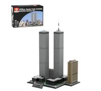 ToysWeltX MOC-177998 1:800 scala punto di riferimento architettura torri gemelle scena stradale kit fai da te (7129 pezzi)