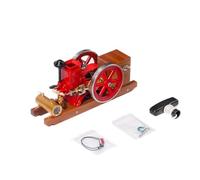 ToysWeltX Modello 1:4 di un motore Hit-and Miss, supporto in legno retrò miniaturizzato per motore a quattro tempi singolo cilindro orizzontale (RTR)