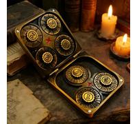 TOYVERSE Dadi in lega, colore oro antico, 7 in 1 Ruota girevole pieghevole, adatta per D&D, DND, RPG, MTG, Dungeon e Draghi, Giochi da tavolo e giochi di ruolo, 15 anni e più