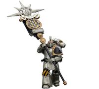 Toyverse JOYTOY 1/18 - Statuetta d'azione Warhammer The Horus Heresy, Iron Warriors Command Squad Chosen con Legion Standard, articolazioni mobili modello di personaggio