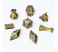 TOYVERSE Set di dadi poliedrici bicolore color oro antico, dadi in lega, adatto per D&D, DND, RPG, MTG, Dungeon e Draghi, giochi da tavolo e giochi di ruolo, 15 anni e più