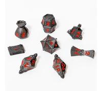 TOYVERSE Set di dadi poliedrici bicolori, nero-rosso metallico, dadi in lega, adatto per D&D, DND, RPG, MTG, Dungeon e Draghi, giochi da tavolo e giochi di ruolo, 15 anni e più