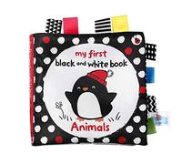 Toyvian 1 panno per libri di colore bianco e nero, con etichetta, libro educativo e libro per bambini