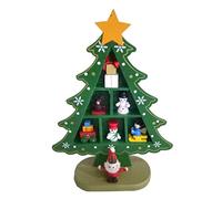 Toyvian 1 pc Ornamento da Tavolo per Desktop in Legno Albero di Natale Design vetrina Creativa Reticolo Albero di Natale Stand per Decorazioni Natalizie - Verde Taglia s