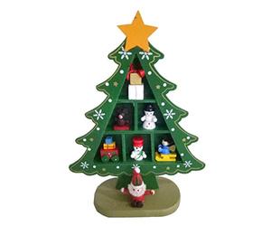 Toyvian 1 pc Ornamento da Tavolo per Desktop in Legno Albero di Natale Design vetrina Creativa Reticolo Albero di Natale Stand per Decorazioni Natalizie - Verde Taglia s