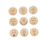 Toyvian 1 Set Di Biglietti Per Neonati in Legno Per Foto Di Scena Annuncio Di Nascita Per Il Primo Anno Del