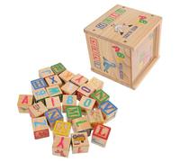 Toyvian 1 Set di Blocchi di Legno per Costruire Giocattoli ABC, Blocchi di Legno per l'alfabeto e i Numeri, impilabili, per l'apprendimento prescolare, educativi Montessori, Giocattoli