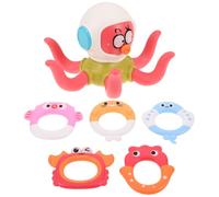 Toyvian 1 set di giochi d'acqua galleggianti a forma di polpo con lancio di anelli, divertenti giocattoli per il bagno in piscina e attività estive all'aperto.