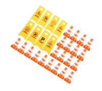Toyvian 1 set di mini segnali stradali: coni stradali, gioco educativo per bambini - Migliora le capacità motorie e la comprensione delle regole di trasporto
