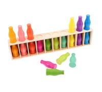 Toyvian 1 Set Educativo Legno per Classificazione Dei Montessori per Bottiglie da Bere Sviluppa Abilità Cognitive e Motorie per Attività Indoor e Outdoor