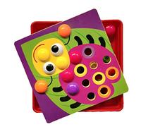 Toyvian 1 Set Giocattoli Sensoriali Pannello Con Chiodi a Fungo Contare La Scheda Di Peg Di Peg Board Puzzle Per Giocattoli a Fungo Per Puzzle Delle Unghie
