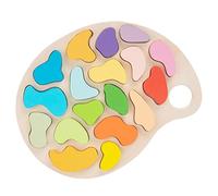 Toyvian 1 Set Lettere Abbining Building Blocks palette Giocattolo didattico per giocattolo di abbinamento a forma di puzzle a forma di di legno Colorato