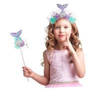 Toyvian 1 Set magico a cerchio per bandana accessori per feste bacchette da sirena paillettes per costumi oggetti di scena del costume cosplay della sirena