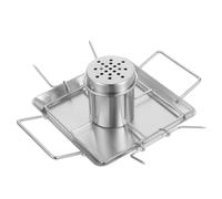 Toyvian 1 Set Rack Barbecue Portatile griglia per arrostire la Carne Porlo di Pollo per Barbecue Supporto per la torrefazione del Pollo Rastrelliere di Pollo Acciaio Inossidabile Argento