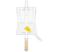 Toyvian 1 Set Set di Attrezzi per Barbecue cestini per Grigliare in Metallo Attrezzatura per Barbecue da Picnic Cestino per grigliate di Pesce griglia di Legno Colore Casuale