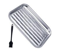 Toyvian 1 Set Vassoio da Barbecue Inossidabile con Spazzola e Cestino per Picnic Multifunzionale