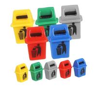 Toyvian 10 Mini Pattumiera Riciclaggio in Resina per Casa Delle Design Realistico per Micro e Apprendimento Interattivo della Gestione Rifiuti