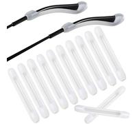Toyvian 10 Paia Coprigambe Design Semplice e Funzionale in Silicone Antiscivolo Bianco, Protezione e Fissaggio Stabile per Occhiali da Vista per Ginnastica e Corsa