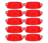 Toyvian 10 Pezzi Connettore Catena di Sicurezza in Plastica Abs Rosso Struttura ad Anello a Cono per Barriera e Catena, Facile Installazione per Strade e Parcheggi