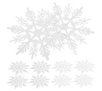 Toyvian 10 Pezzi Decorazioni Fiocchi di Bianchi Plastica Addobbi Natalizi Glitterati Multipetalo per Feste e Decorazioni Invernali Versatili e Leggere