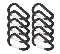 Toyvian 10 pezzi Fibbia Arrampicata Forma Pesce Clip Scatto Nero per Campeggio Escursionismo Accessorio Zaino Leggero Portachiavi Outdoor