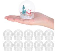 Toyvian 10 Pezzi Mini Sfere di Neve Trasparenti in Plastica per DIY d Vuoti con Tappo Vite Materiale Durevole e Alta Trasparenza per Artigianato