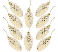 Toyvian 10 Pezzi Pigne per Artigianato Oro Ciondoli Natalizi Sospesi per Albero di Natale Decorazioni Natalizie da Appendere per Interni ed Esterni Adatti per Feste e Decorazioni