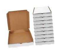 Toyvian 10 pezzi Scatole Pizza da Asporto Cartone Kraft Spesso Contenitori Pratici e Compatti per Pizzerie Ristoranti e Catering