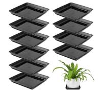 Toyvian 10 Pezzi Vassoio Quadrato in Resina e Plastica per Vasi Piante, | Confezione, Raccoglie Acqua e Terra in Avanzo, per Fioriere e Piante in Vaso