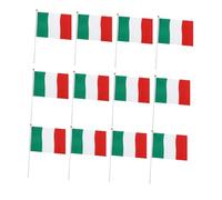 Toyvian 100 pezzi Bandiere Italiane Piccole in Poliestere Resistente Bandiere Portatili Mano per Festa Nazionale Eventi Sportivi e Decorazioni Patriottiche