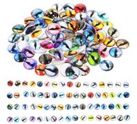 Toyvian 100 Pezzi Bulbi Oculari in Vetro Colorati per Bambole Fai da Te, Occhi Finti Decorativi Effetto Brillante, Accessori Artigianali per Creazioni Manuali e Progetti Creativi