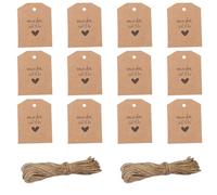Toyvian 100 Pezzi Etichette Appendibili in Carta Kraft per Bomboniere e Regali, Facili da Usare e Trasportare, per Decorazioni Fai da Te e Confezioni Regalo Artigianali