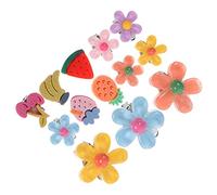 Toyvian 10paia Clip Earrings for Girls Cute Non-piercing Floral and Fruit Design Accessories for Kids and Special Occasions