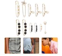 Toyvian 11 pezzi Spilla Sicurezza con Perle Clip Fissaggio Vita per Pantaloni e Gonne Accessorio per Maglioni Scialli e Abbigliamento Donna Design Classico Resistente e Protettivo
